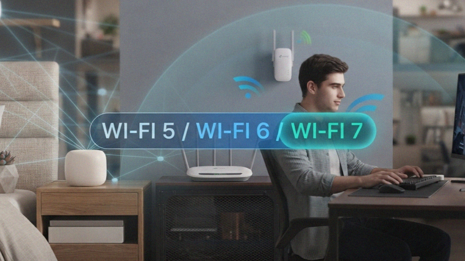 Comparação entre roteadores com Wi-Fi 5, Wi-Fi 6 e Wi-Fi 7 para diferentes perfis de uso.